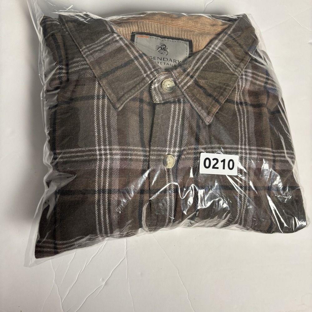 Legendary Whitetails Flannel Shirt Button Down Mens 3XT Brown Plaid Buck Camp - Picture 12 of 12